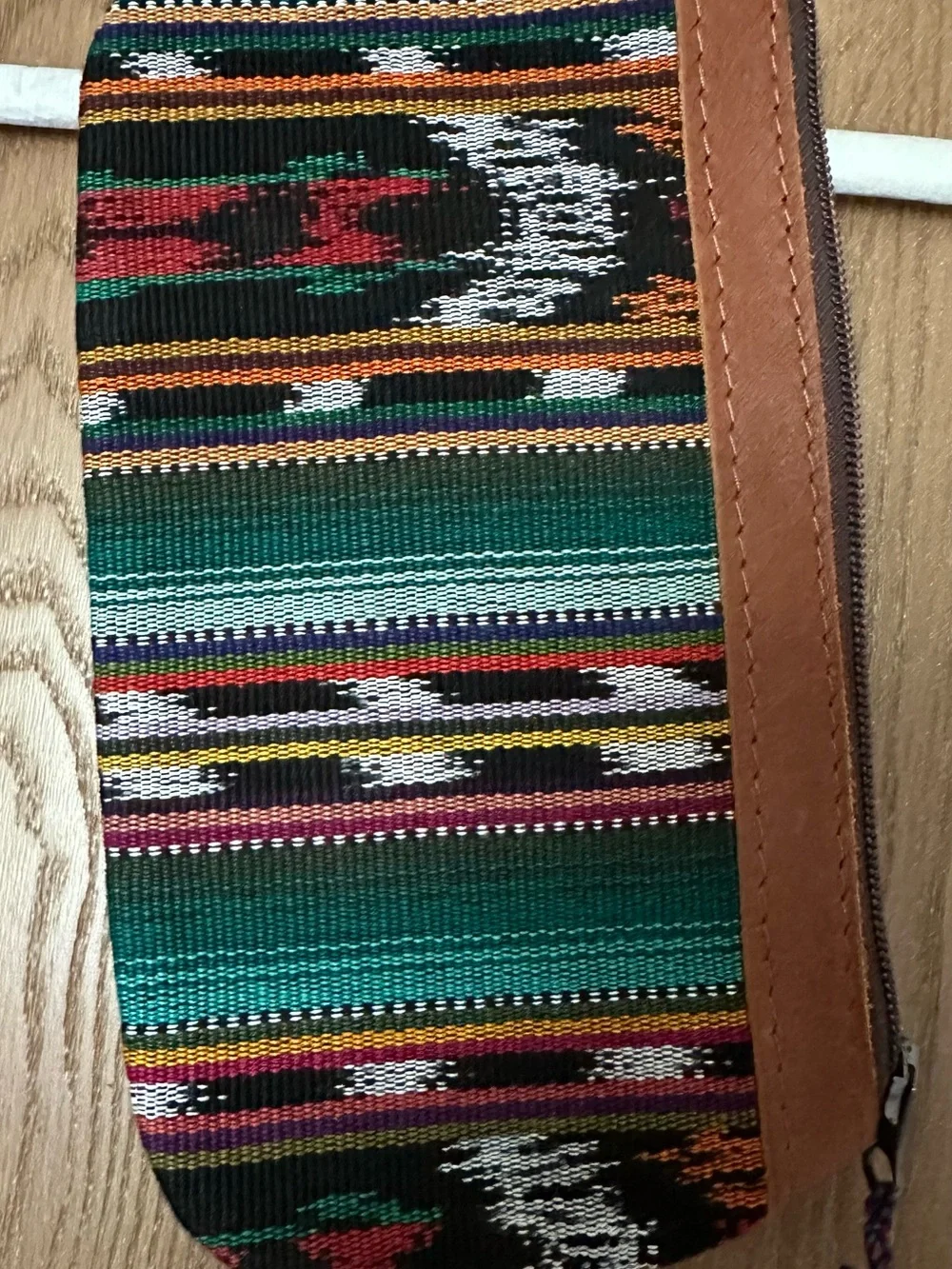 Nena & Co. Teal Aztec Wristlet with Brown Trim and Multicolor Tassels